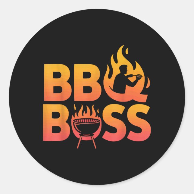 Fathers Day Grilling Dad Grillmaster Daddy Classic Round Sticker (Front)
