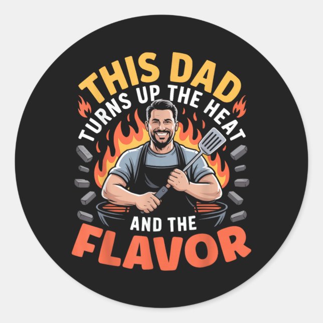 Fathers Day Grilling Dad Grillmaster Daddy Classic Round Sticker (Front)