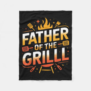 Fathers Day Grilling Dad Grillmaster Daddy Fleece Blanket