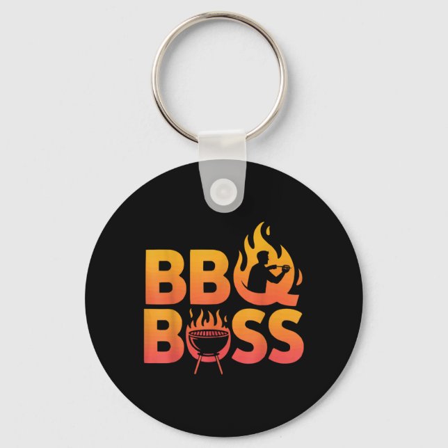 Fathers Day Grilling Dad Grillmaster Daddy Key Ring (Front)