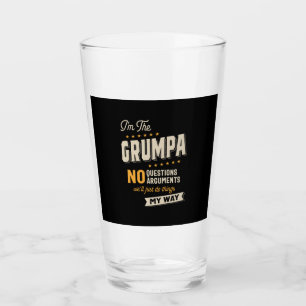 Father's Day Grumpa Way Funny Grandpa Glass
