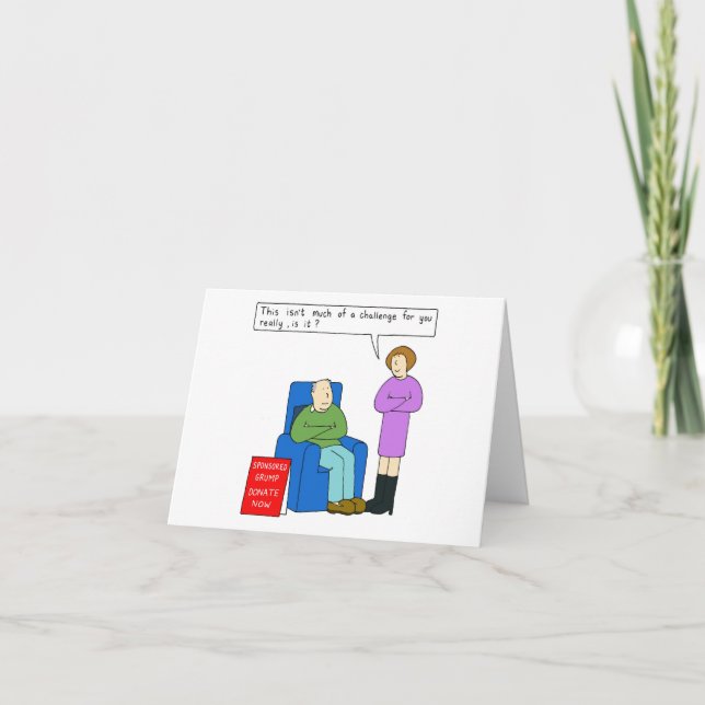 Father's Day Grumpy Man Cartoon Humour. Card (Front)