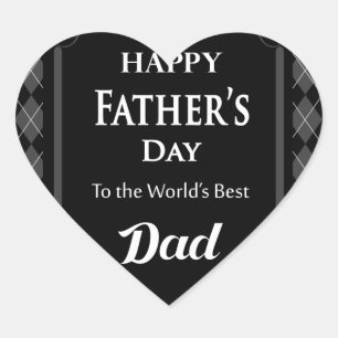 Father's Day - "Happy Father's Day" Black/Grey Heart Sticker