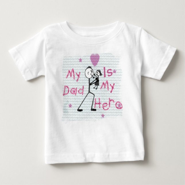 Father's Day Hero Dad Baby T-Shirt (Front)