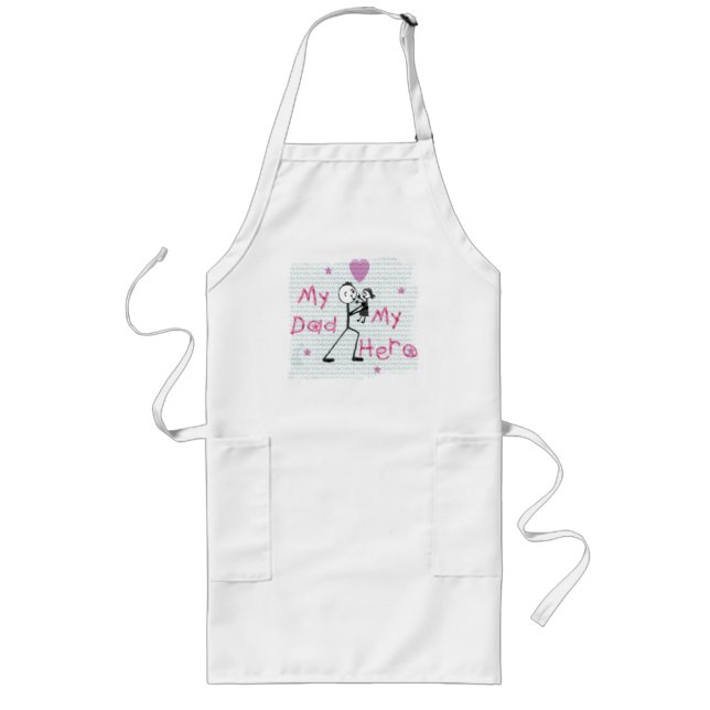 Father's Day Hero Dad Long Apron (Front)