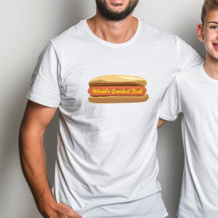 Father's Day Hot Dog T Shirt World's Greatest Dad