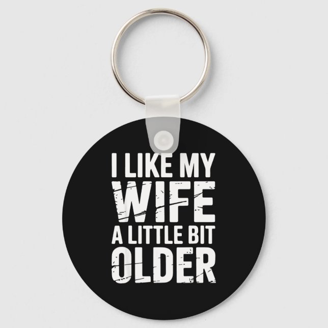 Father's Day Humor Joke I Like My Wife A Little Bi Key Ring (Front)