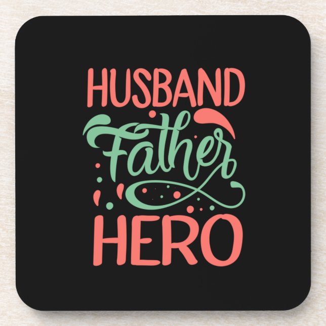 Father's Day Husband Father Hero Coaster (Front)