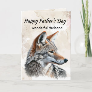 Father's Day Husband Watercolor Coyote Holiday Card