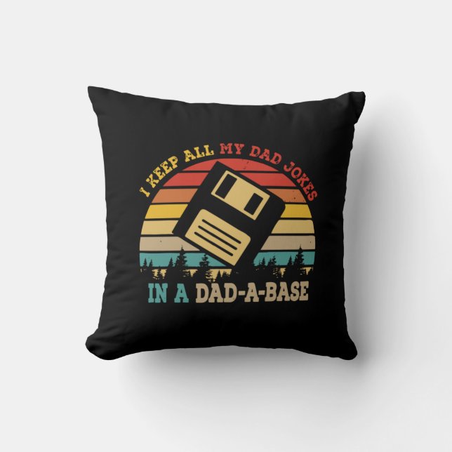 Father's Day I Keep All My Dad Jokes Cushion (Front)