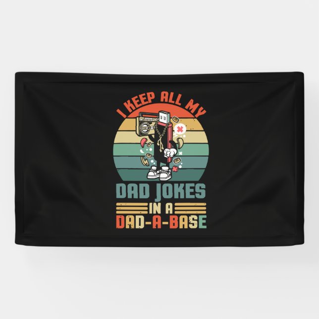 Father's Day I Keep All My Daddy Jokes Banner (Horizontal)