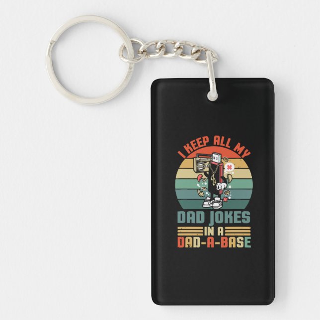 Father's Day I Keep All My Daddy Jokes Key Ring (Front)