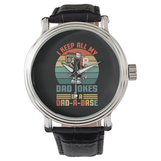 Father's Day I Keep All My Daddy Jokes Watch (Front)