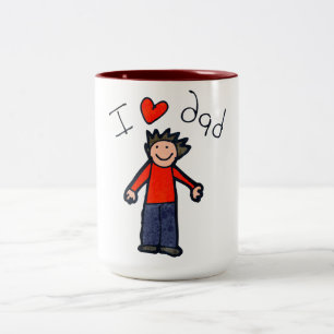 Father's Day "I Love Dad" two toned mug. Two-Tone  Coffee Mug