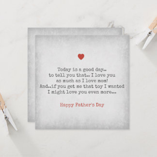 Father's Day I love you as much as mum Card