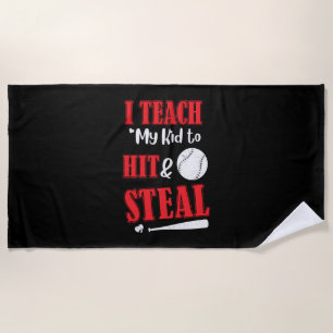 Father's Day I Teach My Kid To Hit Beach Towel