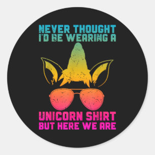 Fathers Day I Wear A Unicorn Shirt Dadacorn Funny Classic Round Sticker