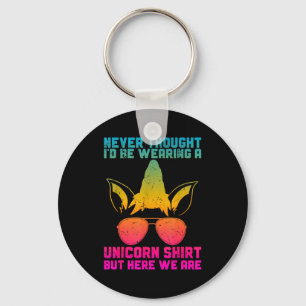 Fathers Day I Wear A Unicorn Shirt Dadacorn Funny Key Ring