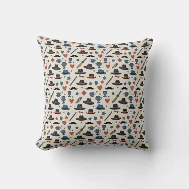 Father's Day Icons Pattern Cushion (Front)