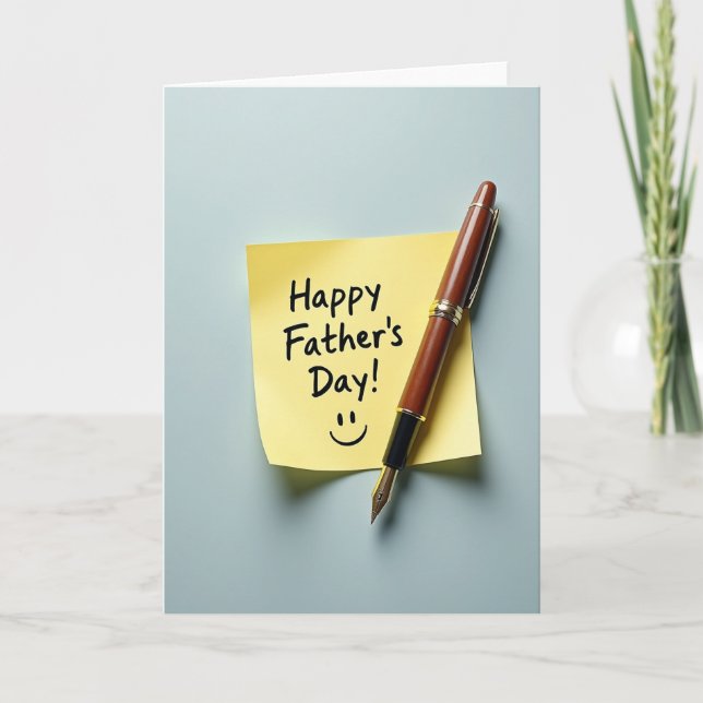 Fathers Day Illustration Note Card (Front)