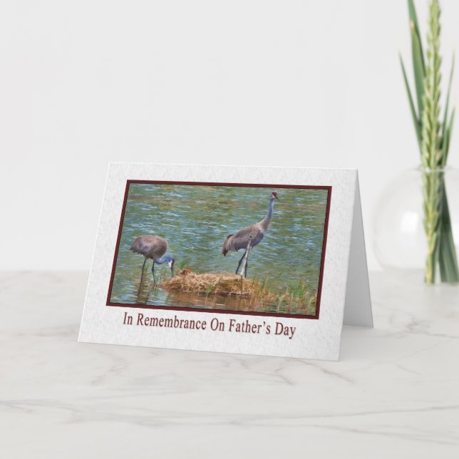 Father's Day, In Remembrance, Sandhill Cranes Card (Front)