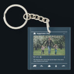 Father's Day Instagram Post Custom Photo Cool Dad Key Ring<br><div class="desc">Personalised Father's Day gift for your dad to celebrate Father's Day. Whether it's for a new dad, stepdad, old and classic dad, or dad-to-be, the custom text function will get you covered. You can change the text to your desired wording and upload your own custom photo. Get something memorable and...</div>