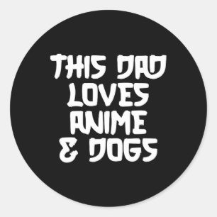 Fathers Day Japanese Manga Otaku Kawaii Anime Dad  Classic Round Sticker