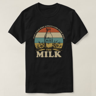 Fathers Day Just Dad With The Milk Vintage Sunset T-Shirt
