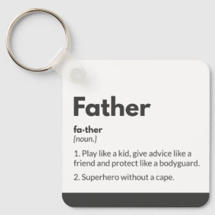 Fathers day keychains Definition Father Superhero