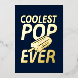 Father's Day Kids Photo Coolest Pop Ever Gold