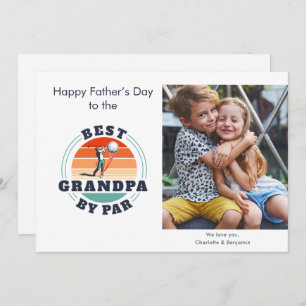 Fathers Day Kids Photo Retro Golf Dad Card