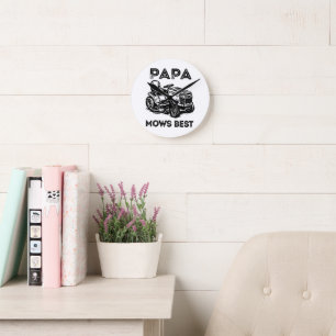 Fathers Day Lawn Tractor Riding Lawn Mower Round Clock