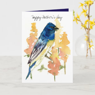 Father's Day Lazuli Bunting Bird Nature Wildlife Card