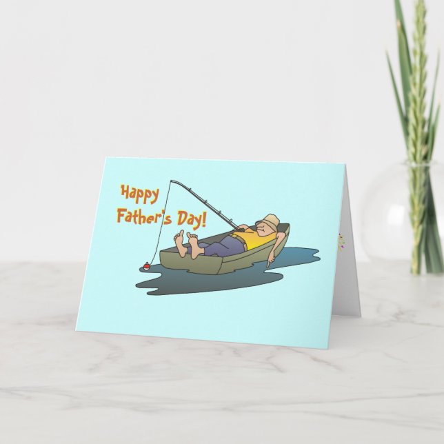 Fathers Day Lazy Boat Day Fishing Card (Front)