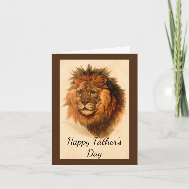 Father's Day Lion Face Card (Front)