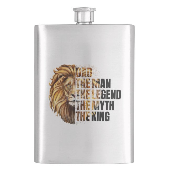 Father's Day Lion Hip Flask (Front)