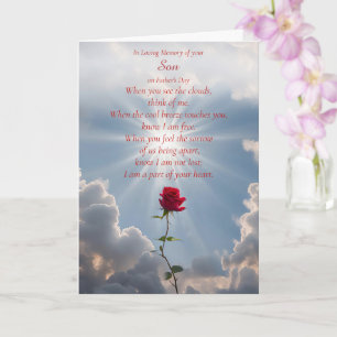 Fathers Day Loss of Son Remembrance Spiritual Card