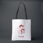 Father's Day Love - Dad & Baby Embrace Silhouette Tote Bag<br><div class="desc">Celebrate the bond with this striking red and black silhouette of a happy father holding his baby. Perfect for Father's Day,  new dads,  or any expression of paternal love</div>