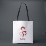 Father's Day Love - Dad & Baby Embrace Silhouette Tote Bag<br><div class="desc">Celebrate the bond with this striking red and black silhouette of a happy father holding his baby. Perfect for Father's Day,  new dads,  or any expression of paternal love</div>