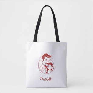 Father's Day Love - Dad & Baby Embrace Silhouette Tote Bag