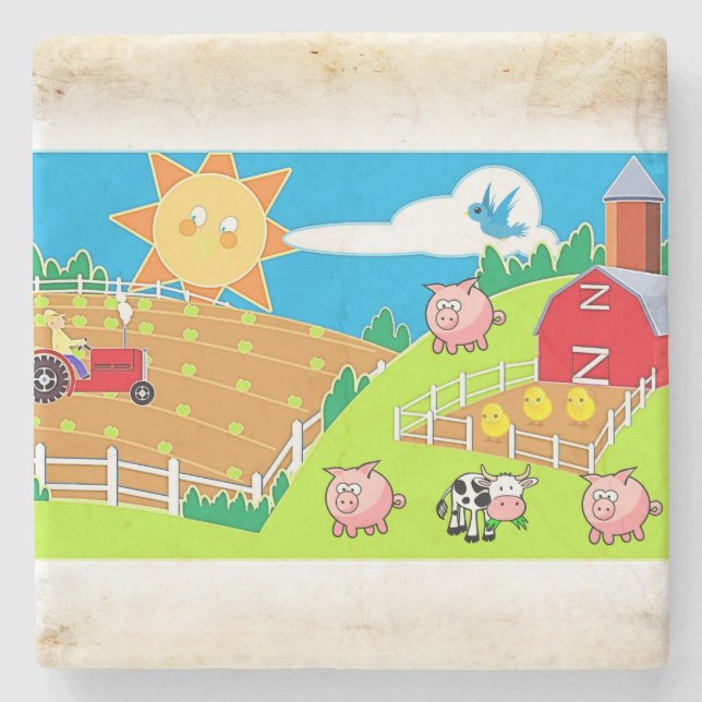 Father's Day Marble Stone Coaster (Front)