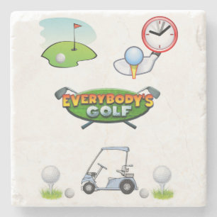 Father's Day Marble Stone Coaster Golf