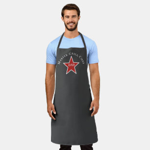 Fathers Day, Master Grill Chef Red Star Apron