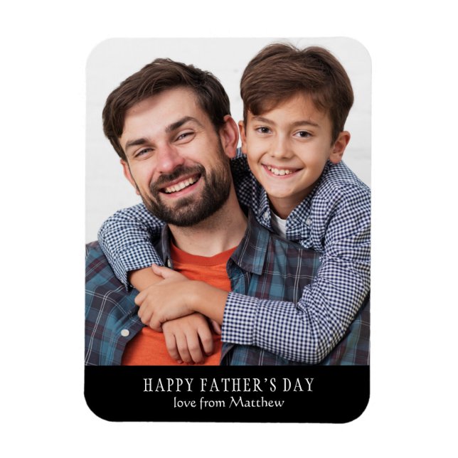 Father's Day Modern Personalised Photo Magnet (Vertical)