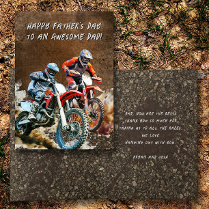 Fathers Day Motocross Dirt Bikes Message Card