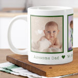 Father's Day Multi Photo Personalised Large Coffee Mug<br><div class="desc">Custom printed coffee mug personalised with your photos and a custom Father's Day message. Add 3 special photos with a personal message. Message me if you need assistance or have any special requests.</div>