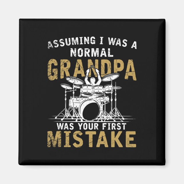 Fathers Day Music Gift Drums  Magnet (Front)