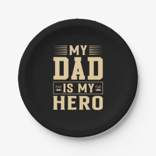 Father's Day My Dad Is My Hero Paper Plate