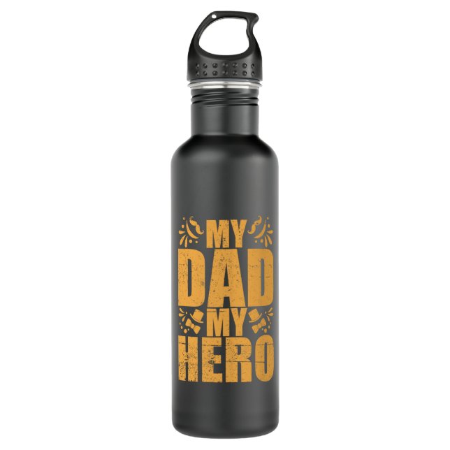 Father's Day My Dad My Hero 710 Ml Water Bottle (Front)