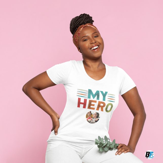 Father's Day | My Hero |  Photo With Dad  T-Shirt (Creator Uploaded)